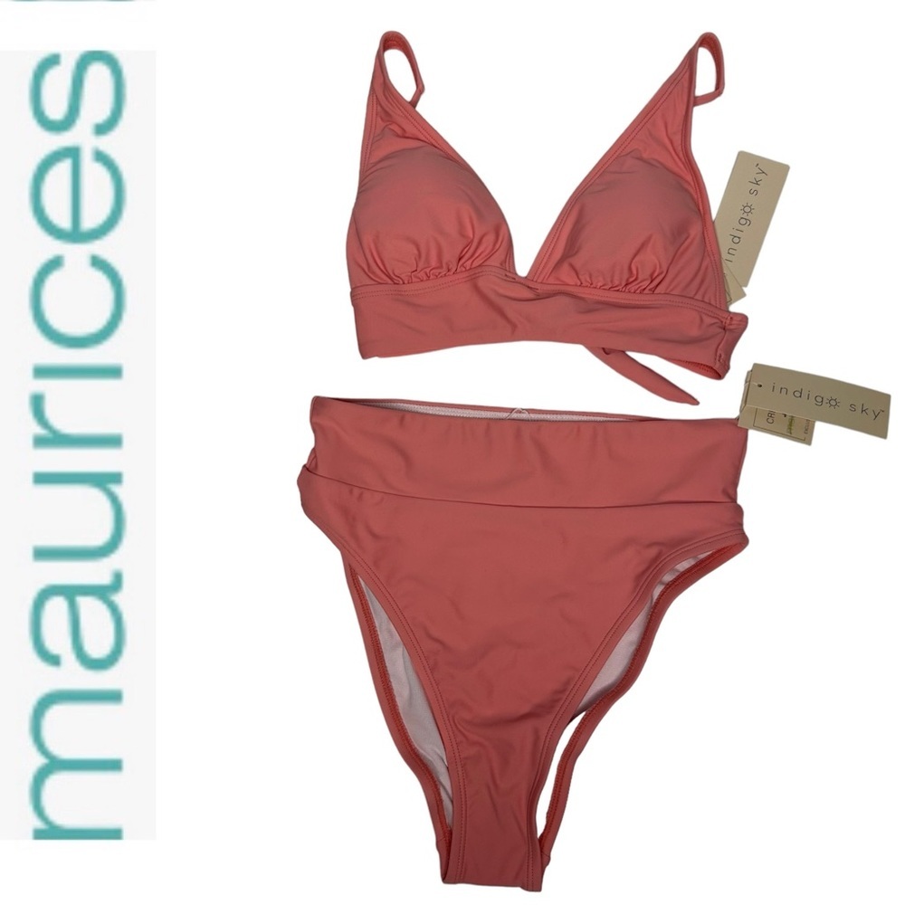NWT Indigo Sky For Maurice’s Coral Bikini Set S